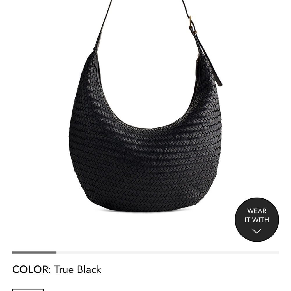 Madewell True Black Woven Hobo Bag